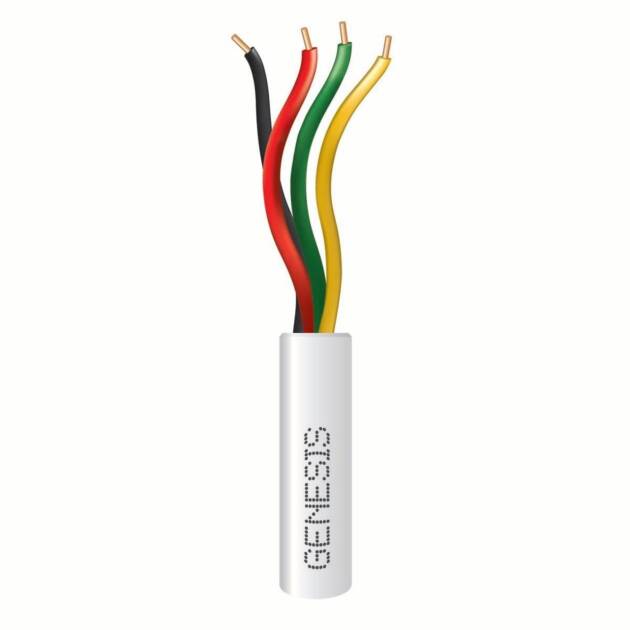 Genesis 22/4 Quad Solid Alarm Wire 500FT 152m, Speed Bag CMR FT4 Riser, White