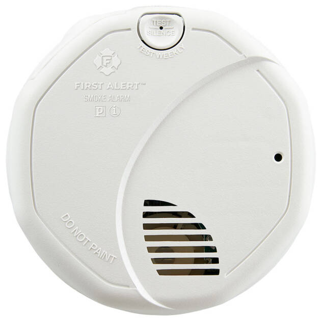 First Alert 3120BA 120V Wired Dual Tech Photo Ion Smoke Alarm, Battery Backup