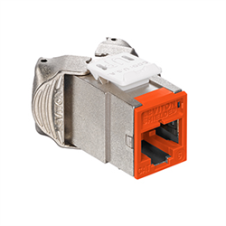 Leviton Atlas-X1 Shielded CAT6 RJ45 Quickport Connector, Orange