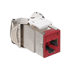 Leviton Atlas-X1 Shielded CAT6A RJ45 Quickport Connector, Red