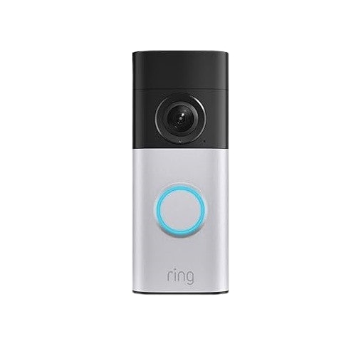 Ring Wired Doorbell Plus Retinal 2K, Wide Angle, 4x Zoom, Nickel Silver