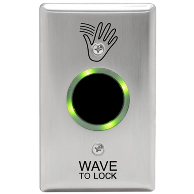 Camden Wired Touchless Sw, 1 Relay, SSteel, SingleGang Hand/Wave to Lock