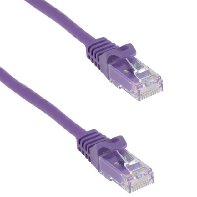 CAT6 Molded Snagless Gigabit Patch Cable, 3 Foot 0.9 m, Purple