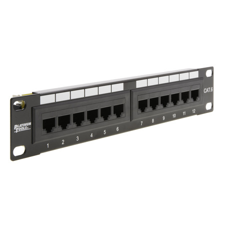 Platinum Tools Patch Panel, 12 Port, Cat6, NS, 110. Box