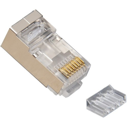 Platinum Tools RJ45 8P8C Shielded Cat6 2 pc w/ Liner, RND Solid, 3-Prong. 100 pc