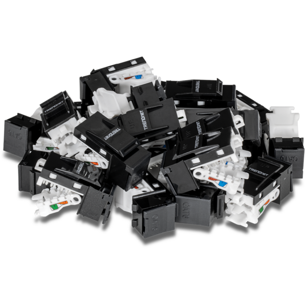 TRENDnet 25 Pack Cat6 RJ-45 Keystone Jack, Black