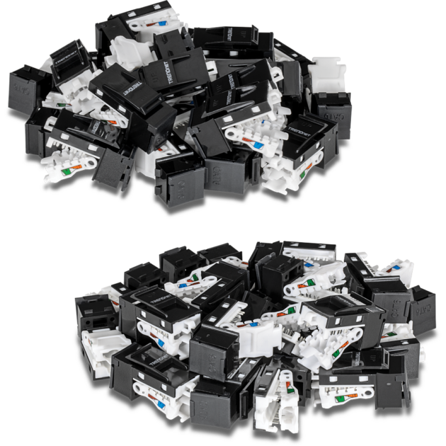 TRENDnet 50 Pack Cat6 RJ-45 Keystone Jack, Black