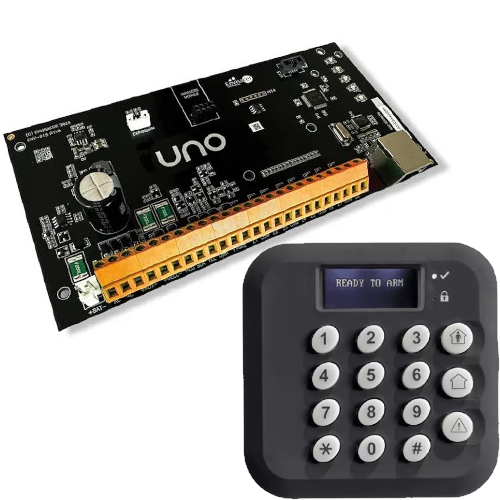 UNO Starter Kit with UNO Alarm Panel and UNO5500 Black Keypad