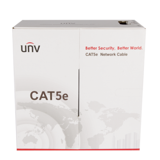 UNV Cat5e UTP Wire, 24/4 Pair, cUL CMR Riser, 1000FT Box, White